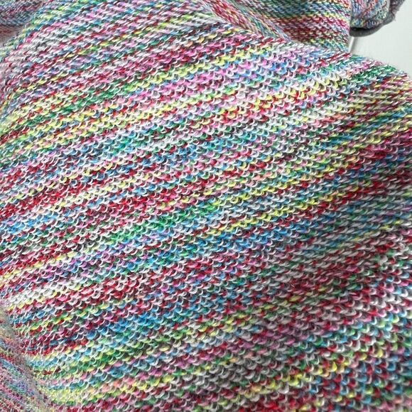 Anthropologie Saturday Sunday Sweatshirt Top Small Cropped Rainbow Short Sleeve - Picture 5 of 8